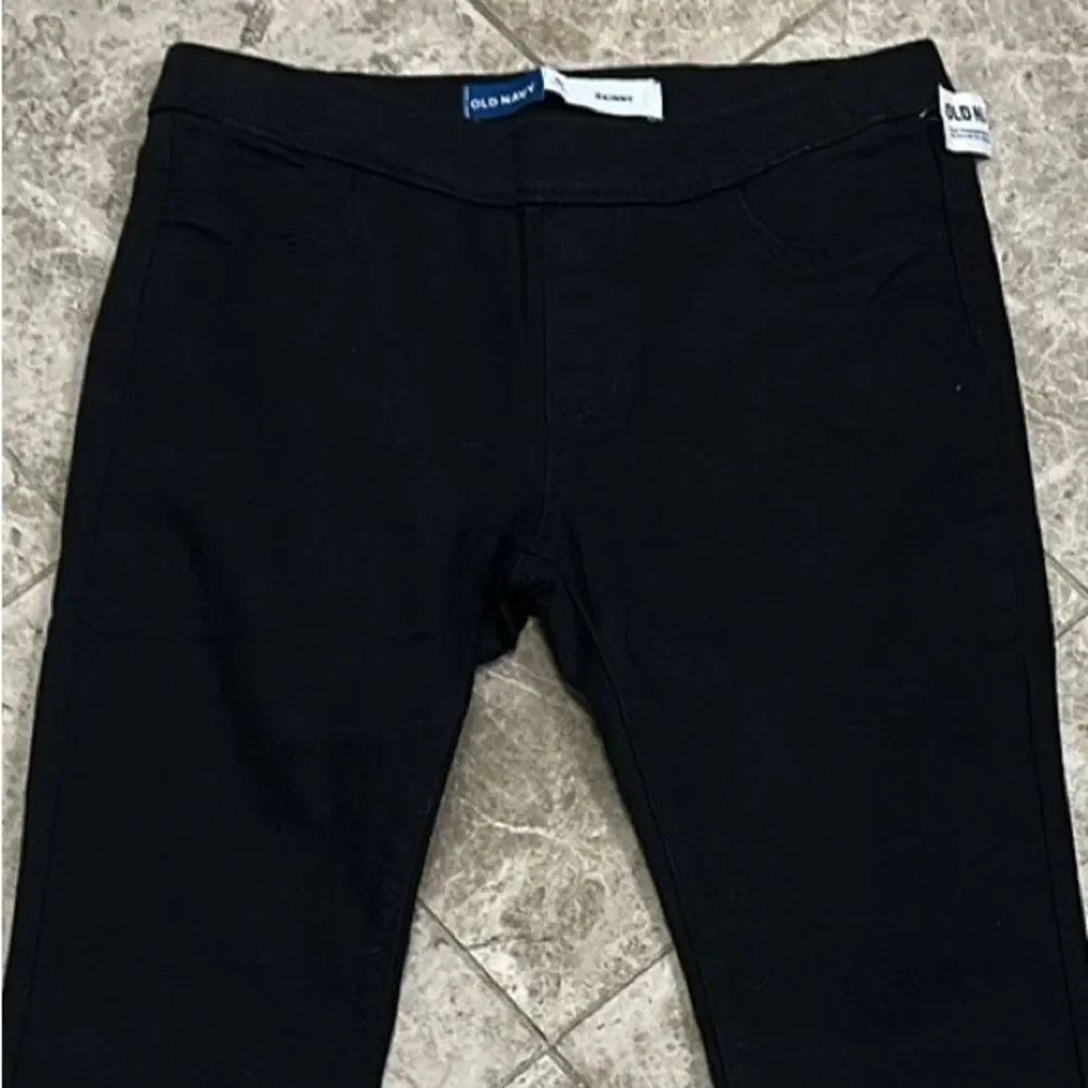 Old Navy Wow Skinny Pull On Black Jeggings Jeans NEW Girls XL Adjustable Waist
